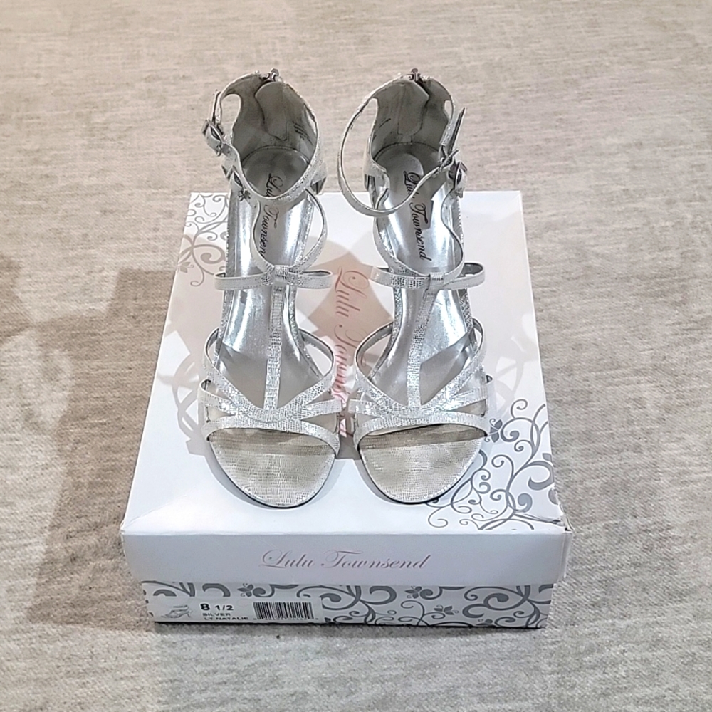Size 8.5 silver heels